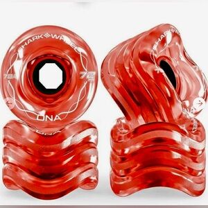 NEW SHARK Wheel 72MM, 78A DNA - Longboard Skate Wheels TRANSPARENT RED Sealed,